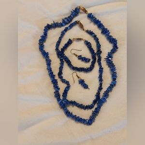 Vintage blue puka shell set